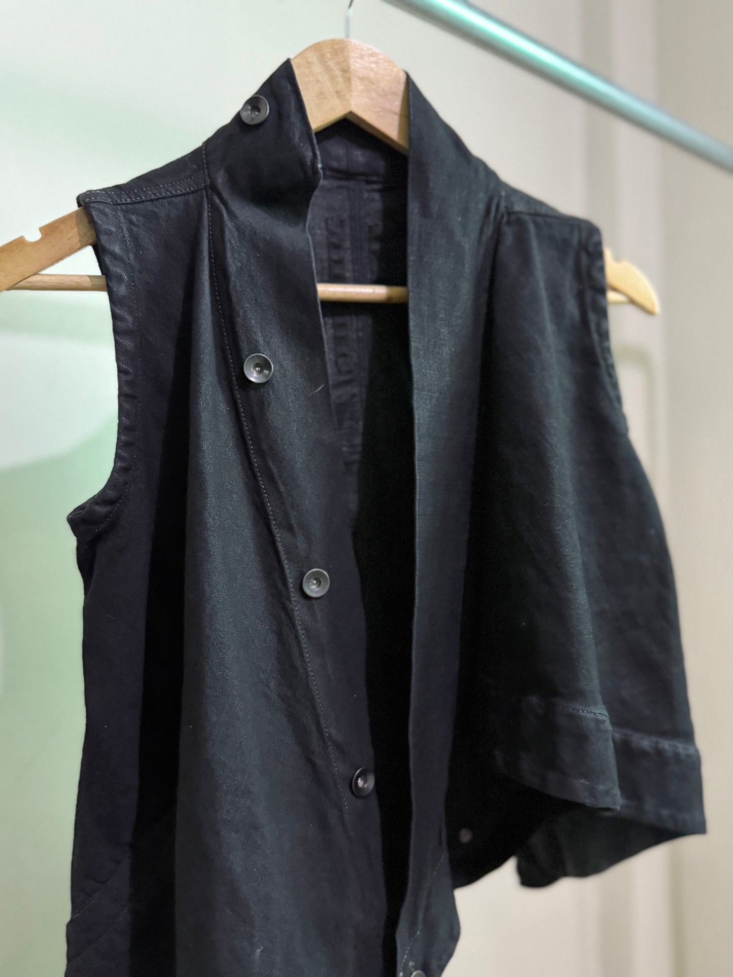 Rick Owens Black Denim Vest