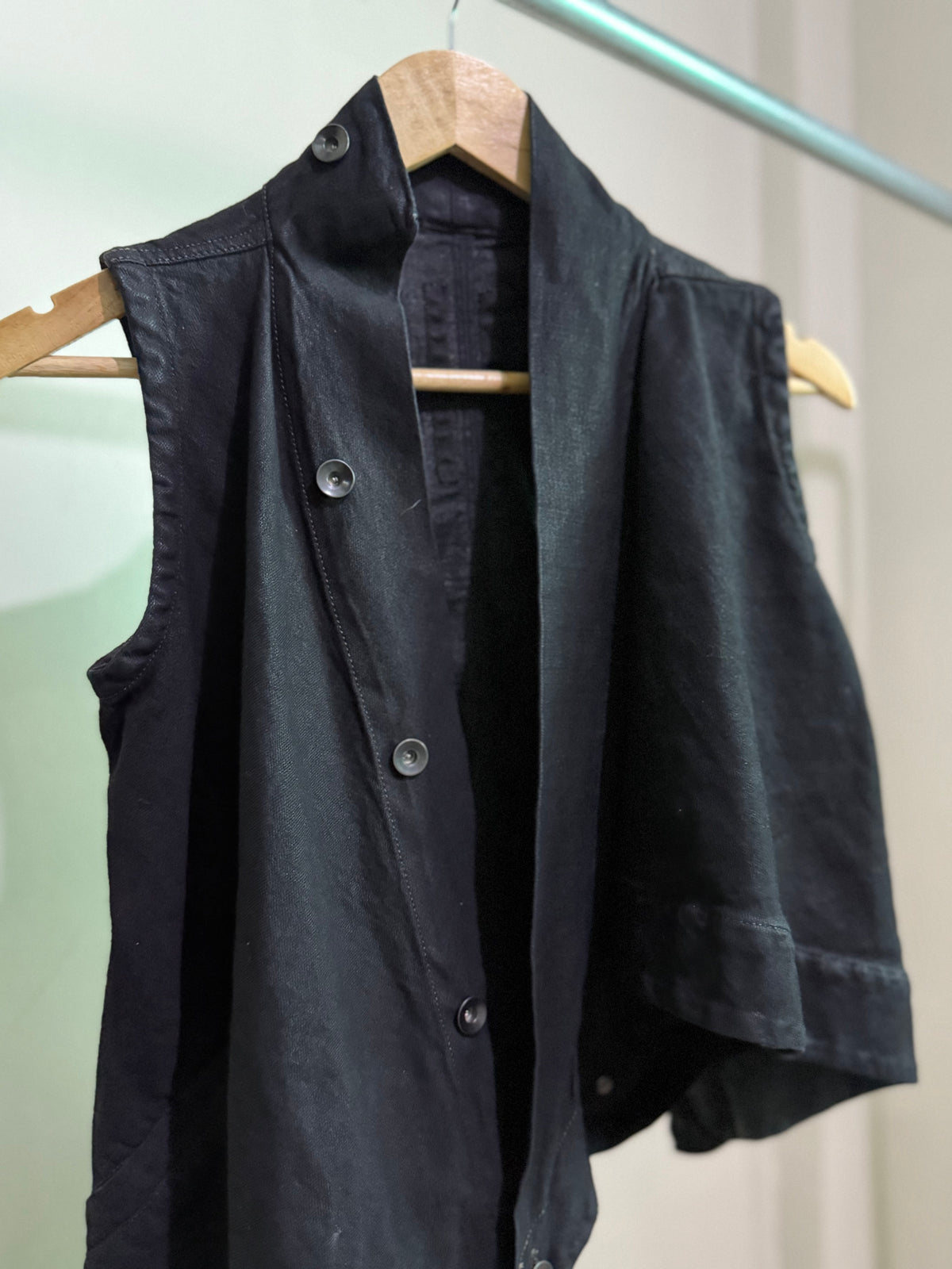 Rick Owens Black Denim Vest