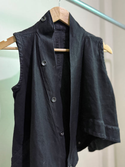 Rick Owens Black Denim Vest