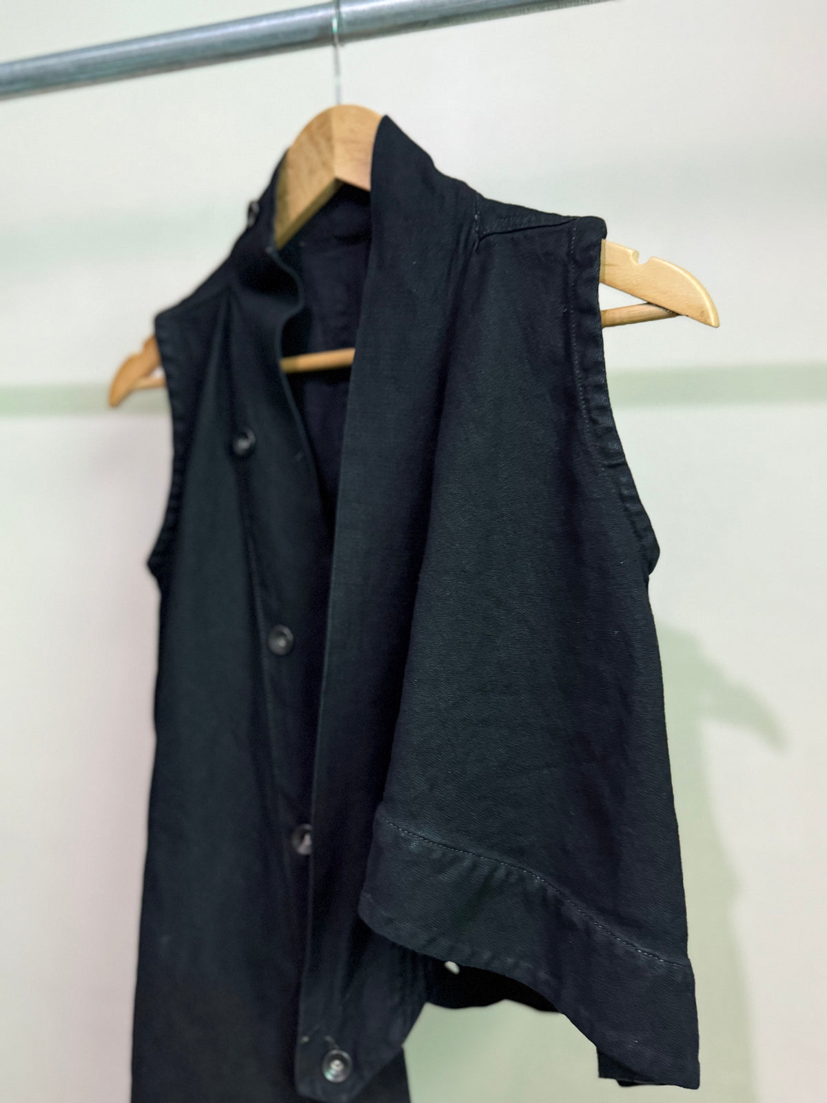 Rick Owens Black Denim Vest