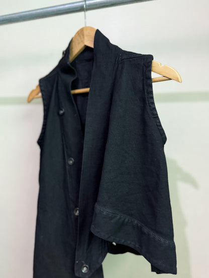 Rick Owens Black Denim Vest