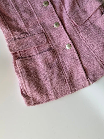 Spring 1998 Chanel Boutique Baby Pink Cropped Sleeve Jacket