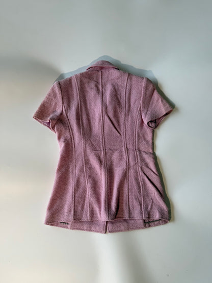 Spring 1998 Chanel Boutique Baby Pink Cropped Sleeve Jacket