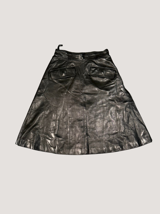 Hermes Black Leather Skirt