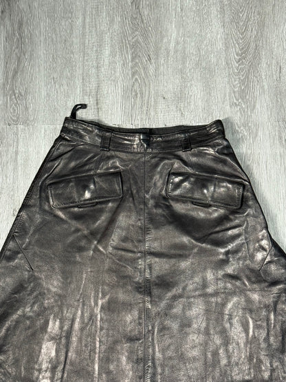 Hermes Black Leather Skirt