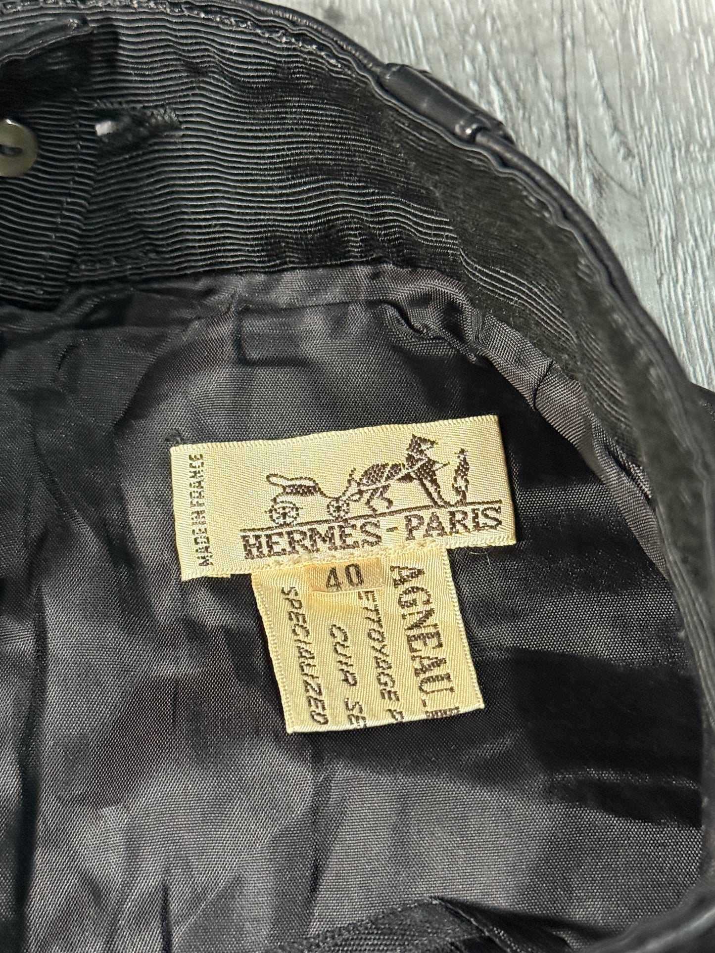 Hermes Black Leather Skirt