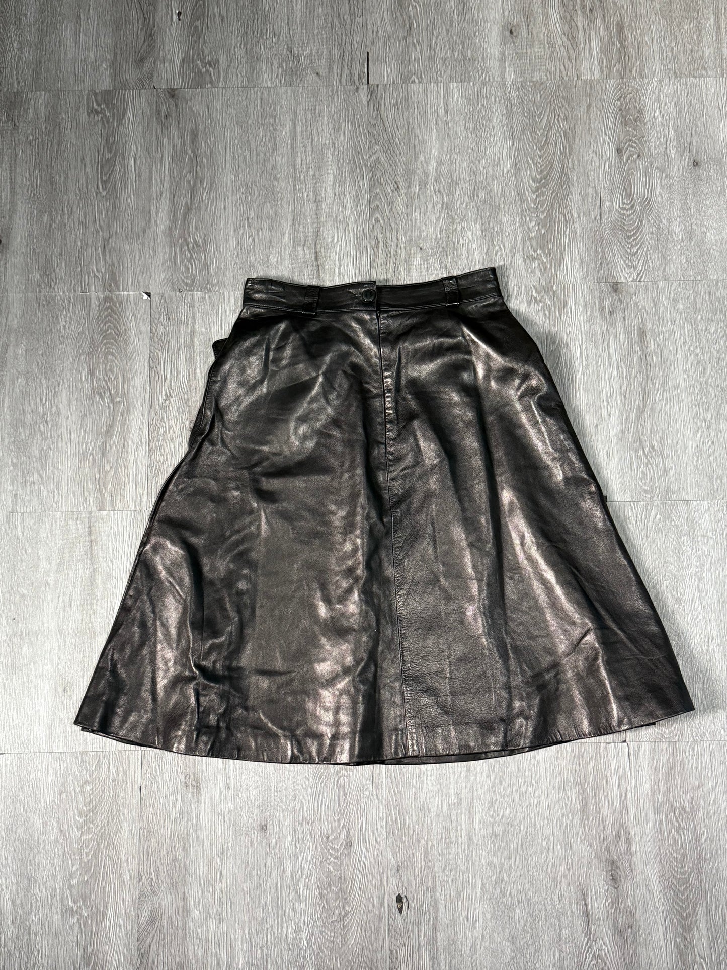 Hermes Black Leather Skirt