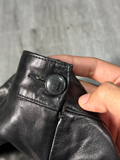 Hermes Black Leather Skirt