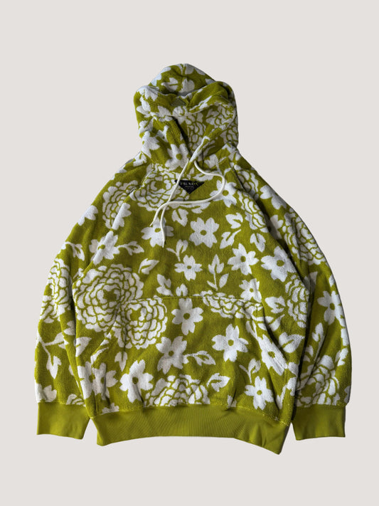Prada S/S22 Green Floral Print Hoodie
