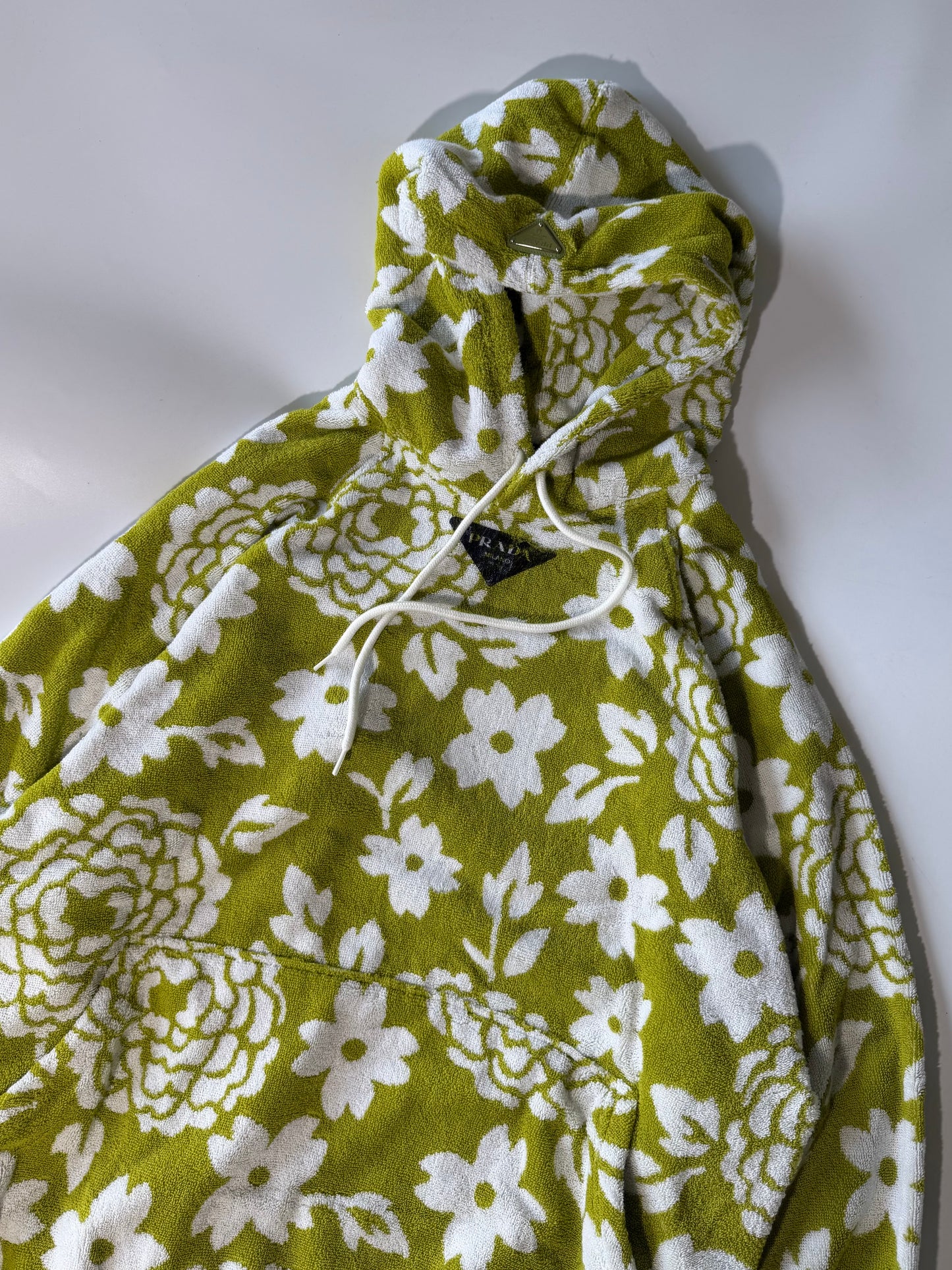 Prada S/S22 Green Floral Print Hoodie