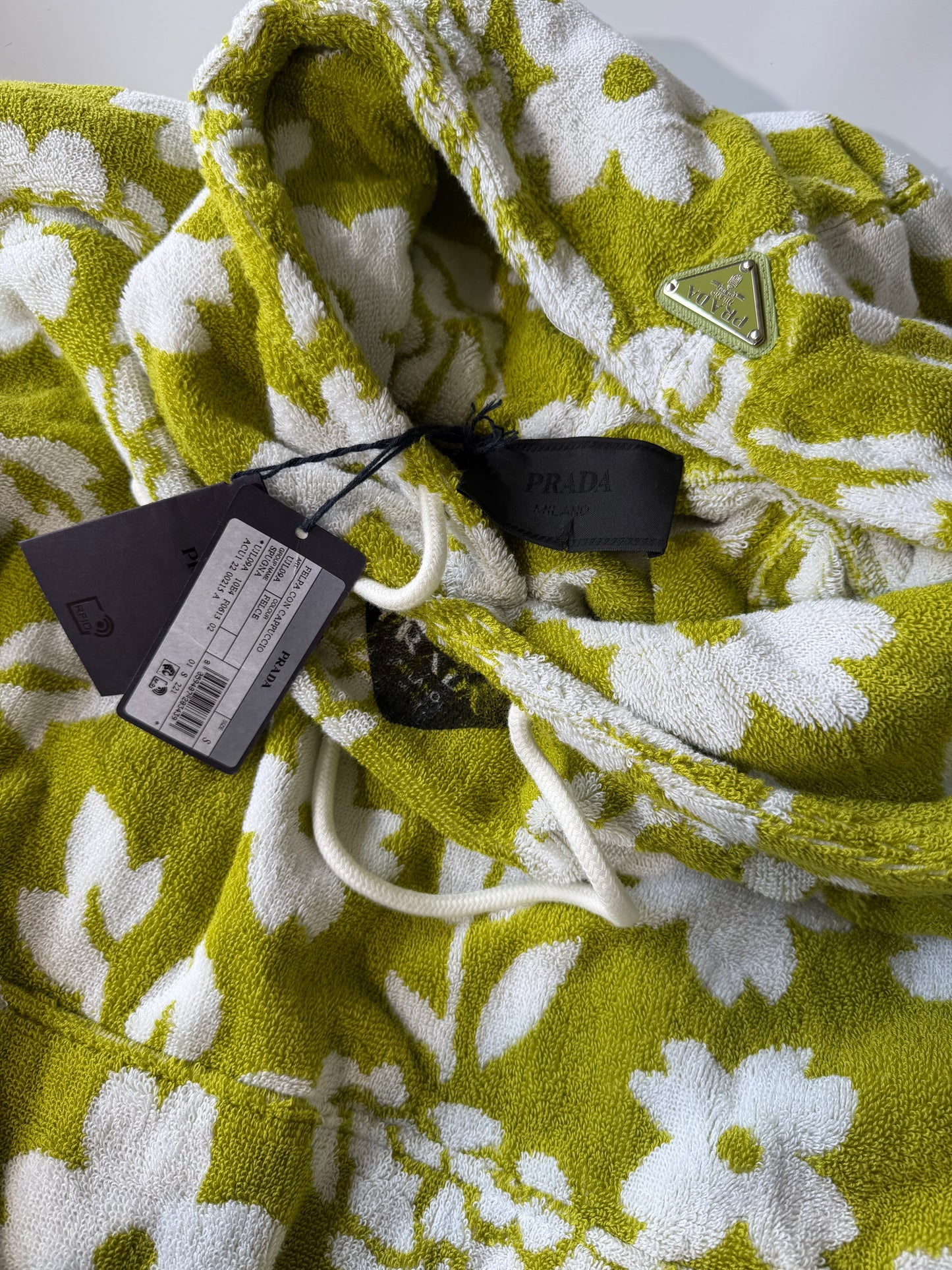 Prada S/S22 Green Floral Print Hoodie