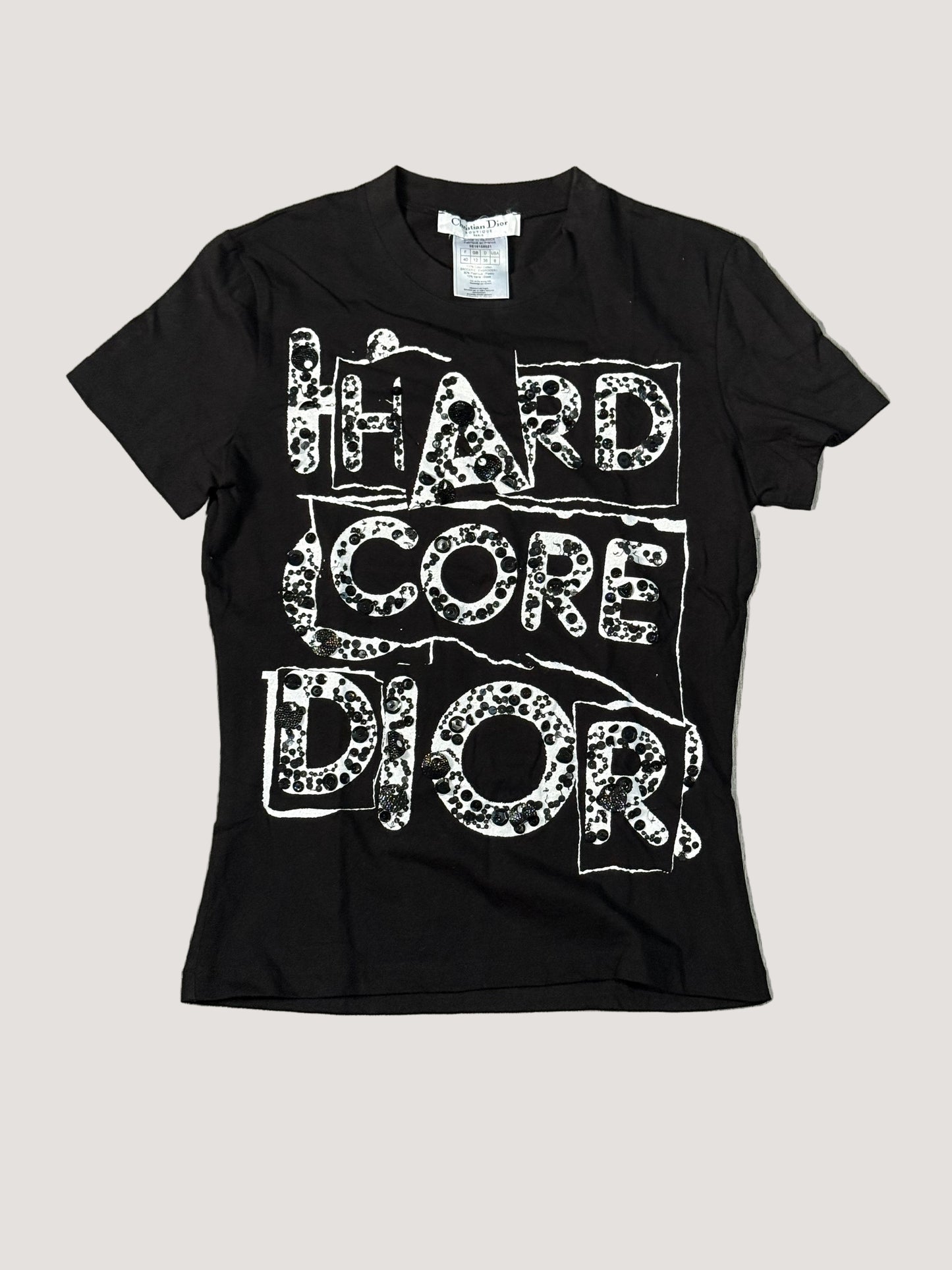 Christian Dior Boutique Hardcore Dior Sequin Black Tank Top