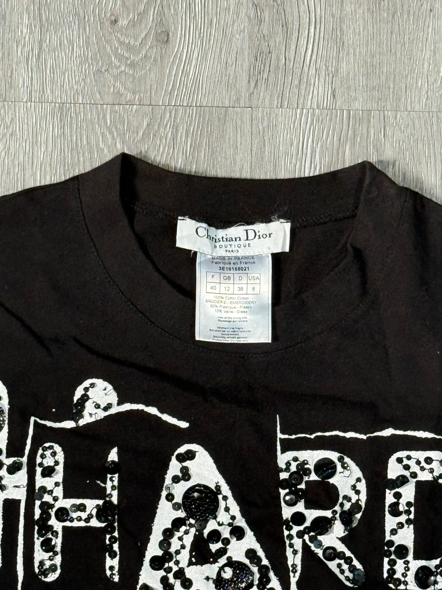 Christian Dior Boutique Hardcore Dior Sequin Black Tank Top