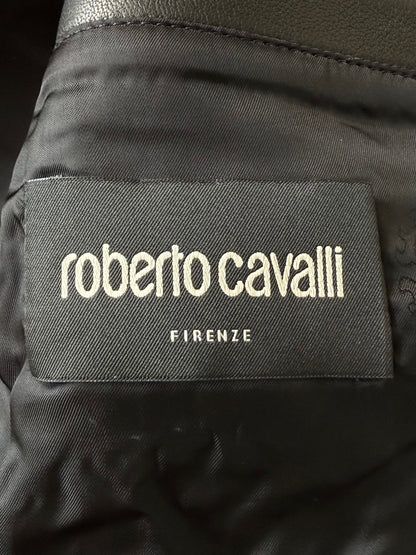 Roberto Cavalli Black Studded Leather Jacket