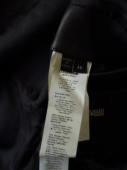Roberto Cavalli Black Studded Leather Jacket