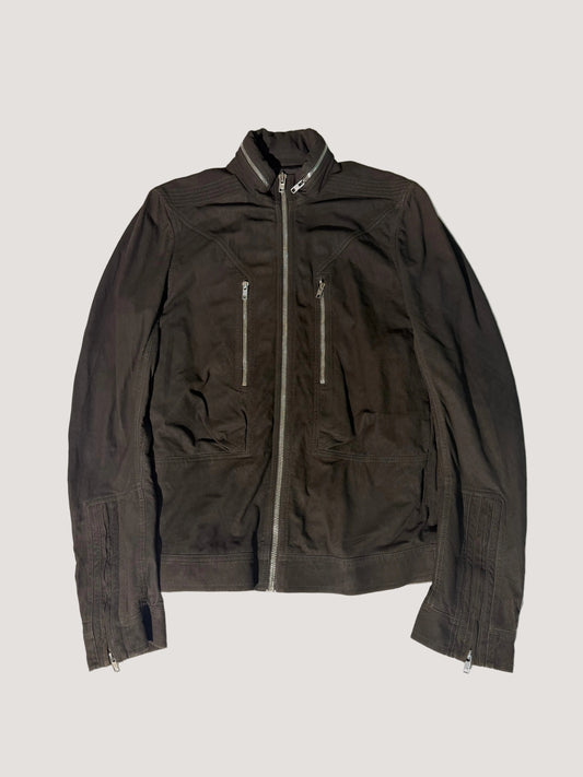 Rick Owens Dark Dust Racer Leather Jacket