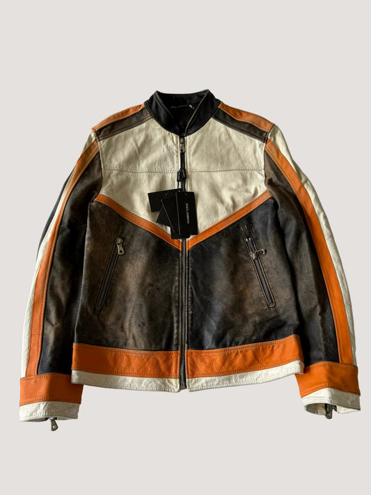 2000’s Dolce & Gabbana Orange Biker Jacket