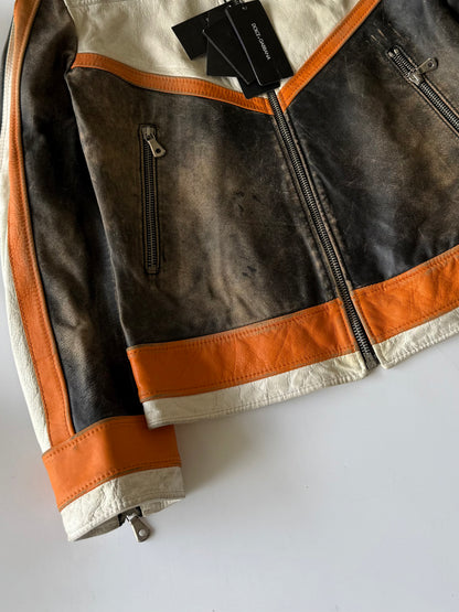 2000’s Dolce & Gabbana Orange Biker Jacket