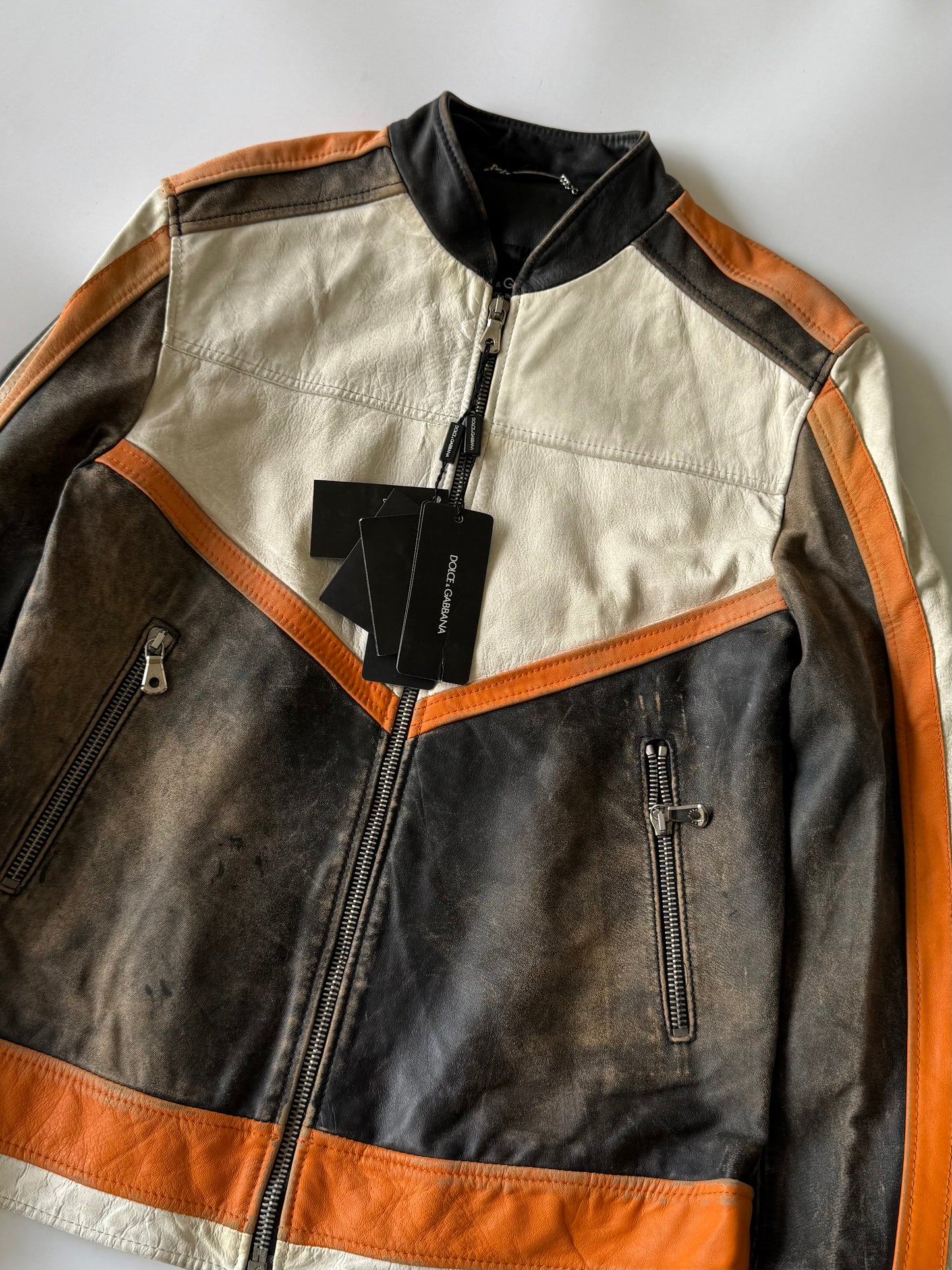 2000’s Dolce & Gabbana Orange Biker Jacket