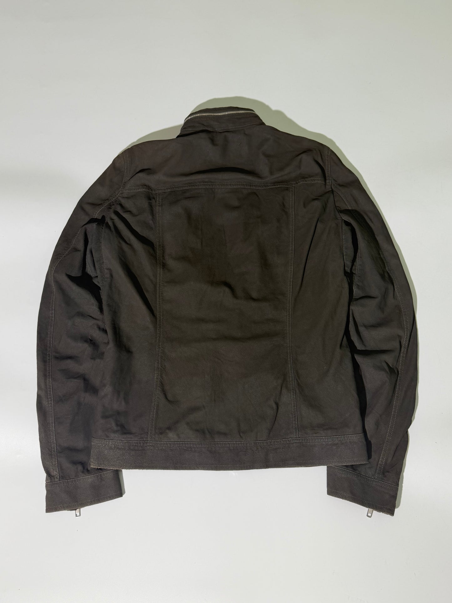Rick Owens Dark Dust Racer Leather Jacket