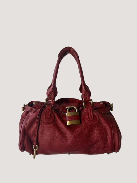Chloe Red Paddington Medium Satchel Bag