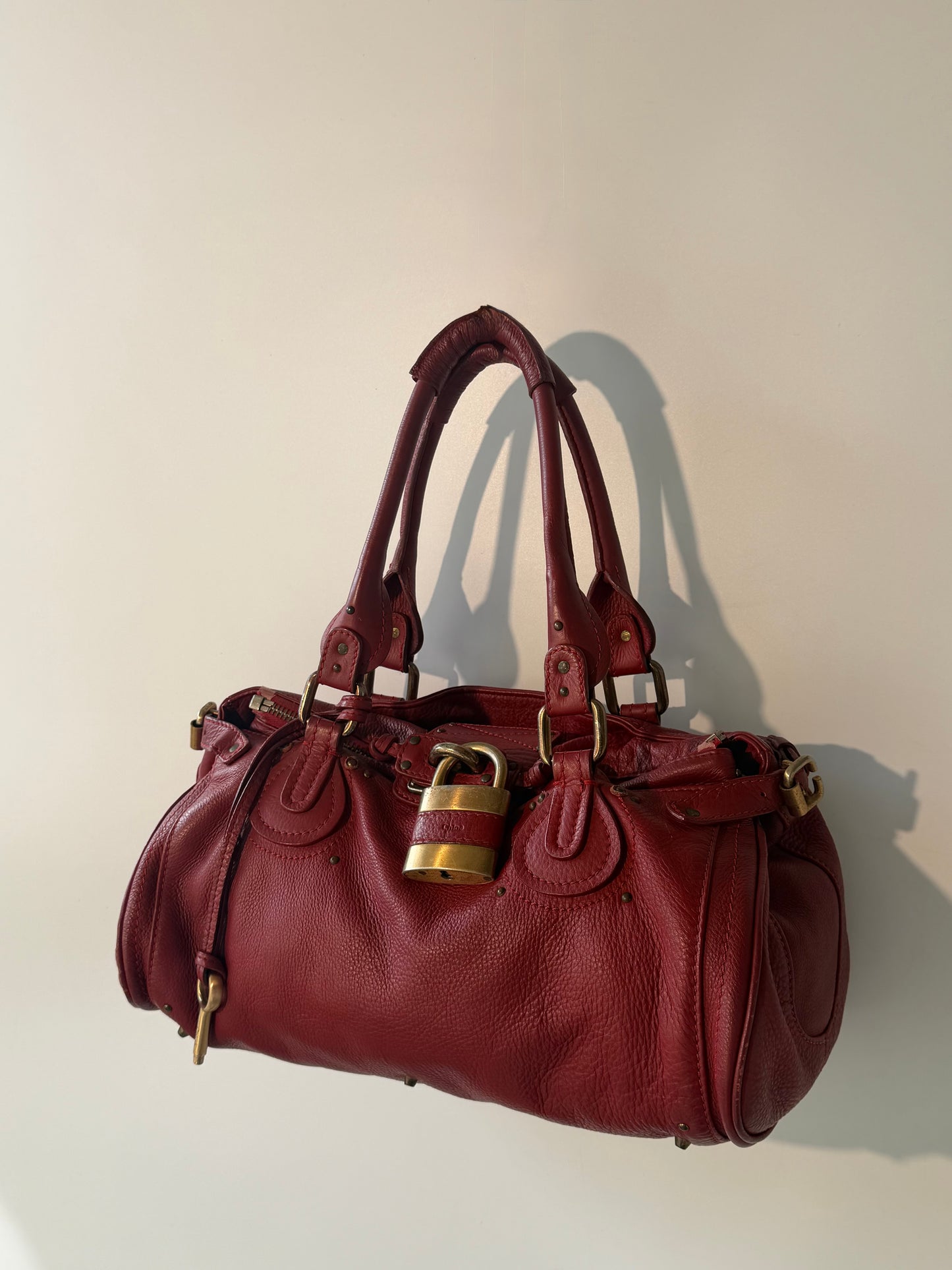 Chloe Red Paddington Medium Satchel Bag