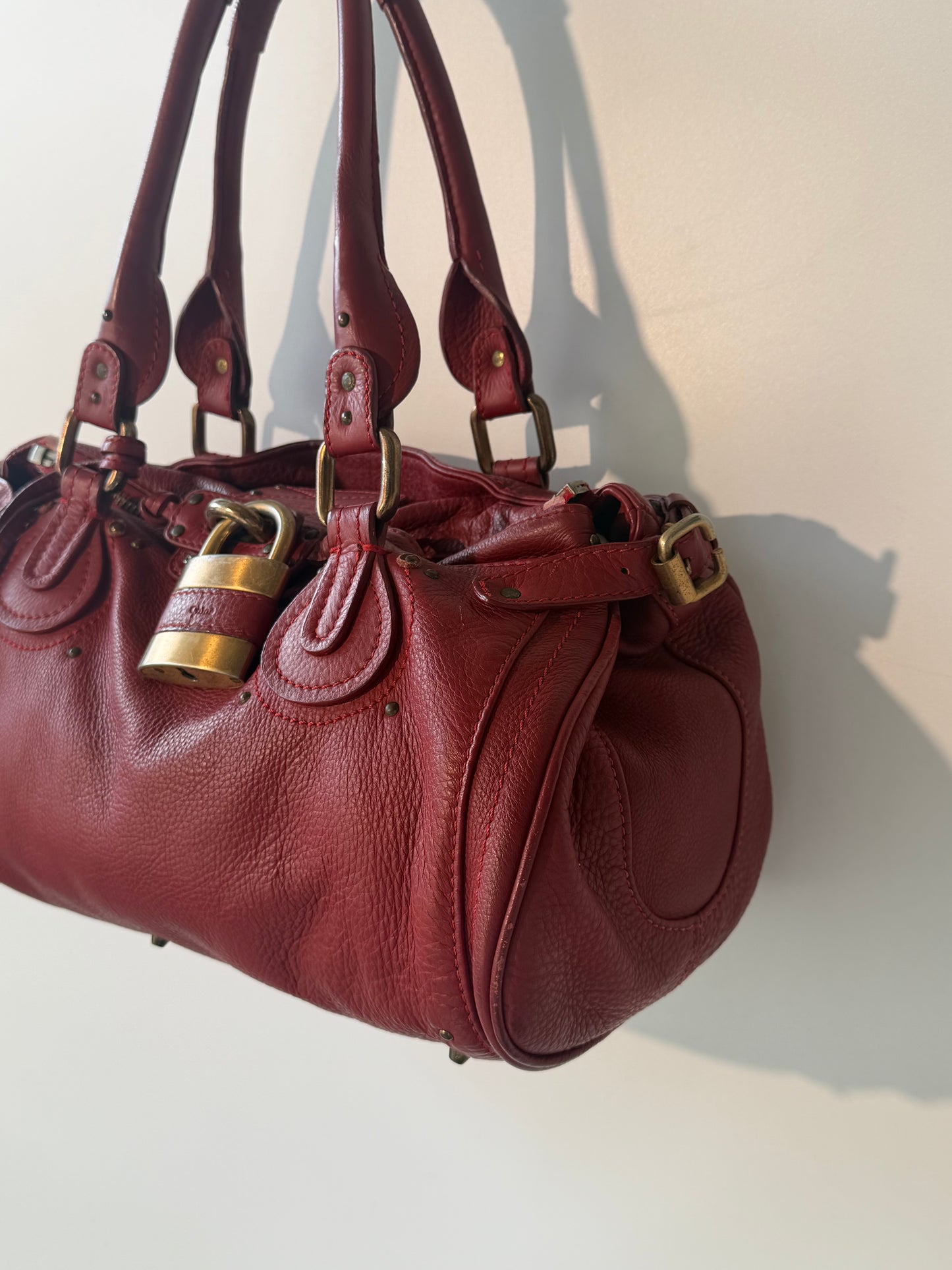 Chloe Red Paddington Medium Satchel Bag