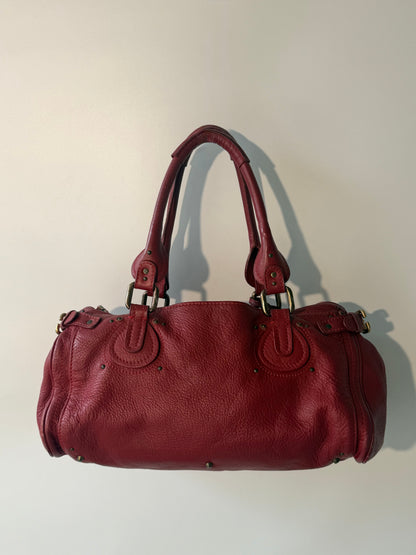 Chloe Red Paddington Medium Satchel Bag