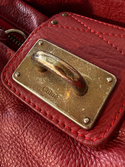 Chloe Red Paddington Medium Satchel Bag