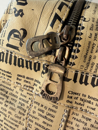 John Galliano Newspaper Print Bowler Bag