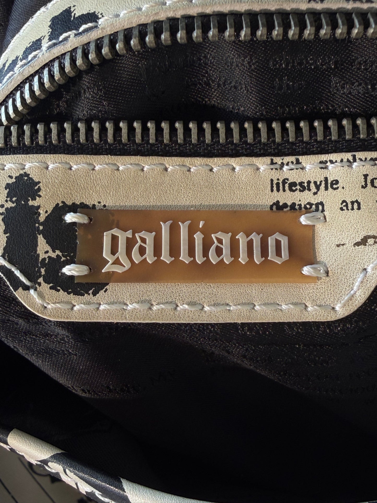 John Galliano Newspaper Print Bowler Bag