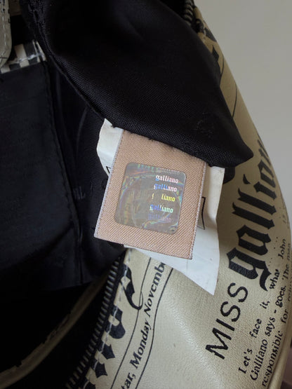 John Galliano Newspaper Print Bowler Bag