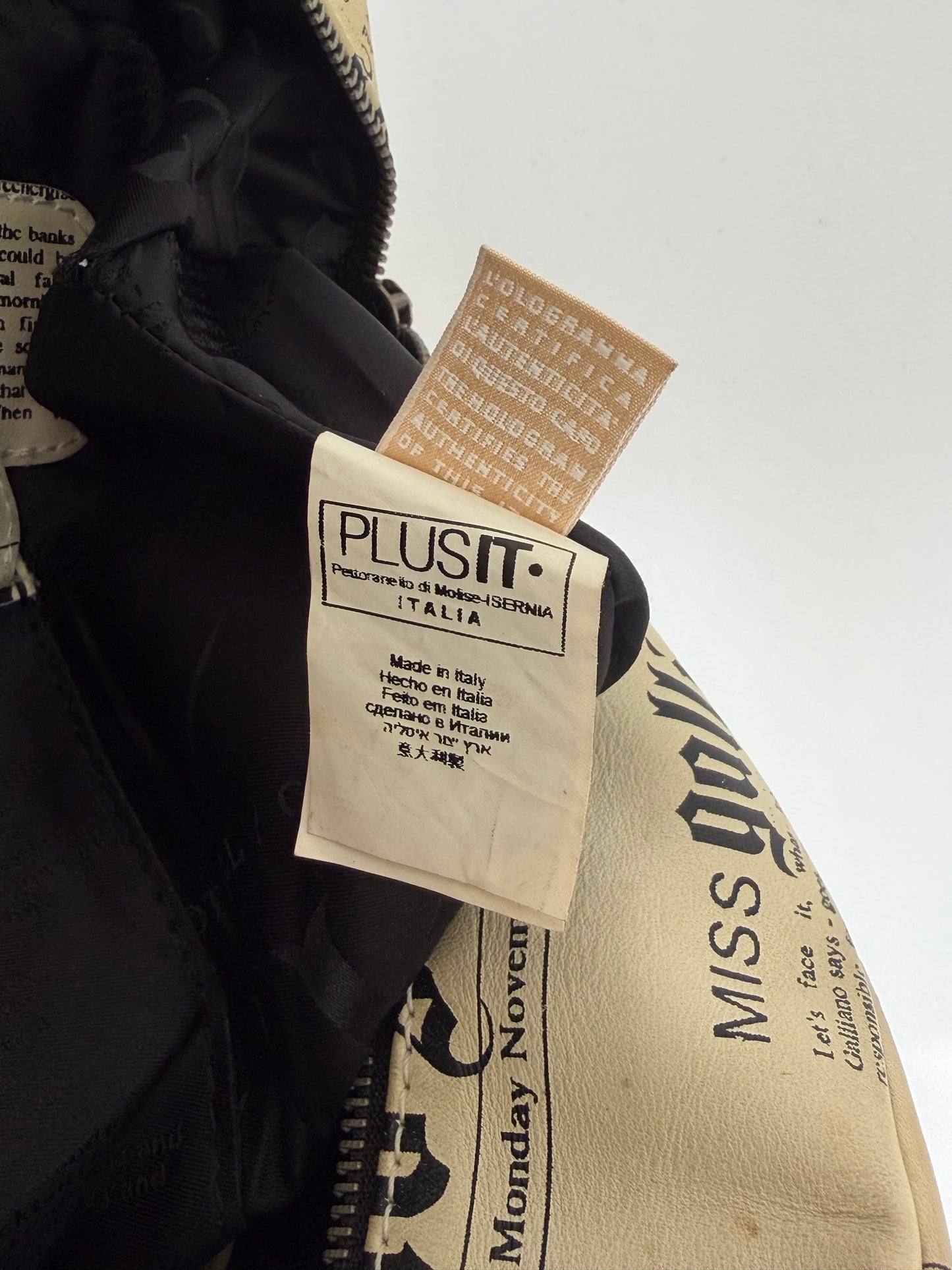 John Galliano Newspaper Print Bowler Bag