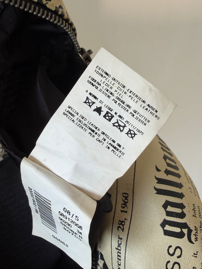 John Galliano Newspaper Print Bowler Bag