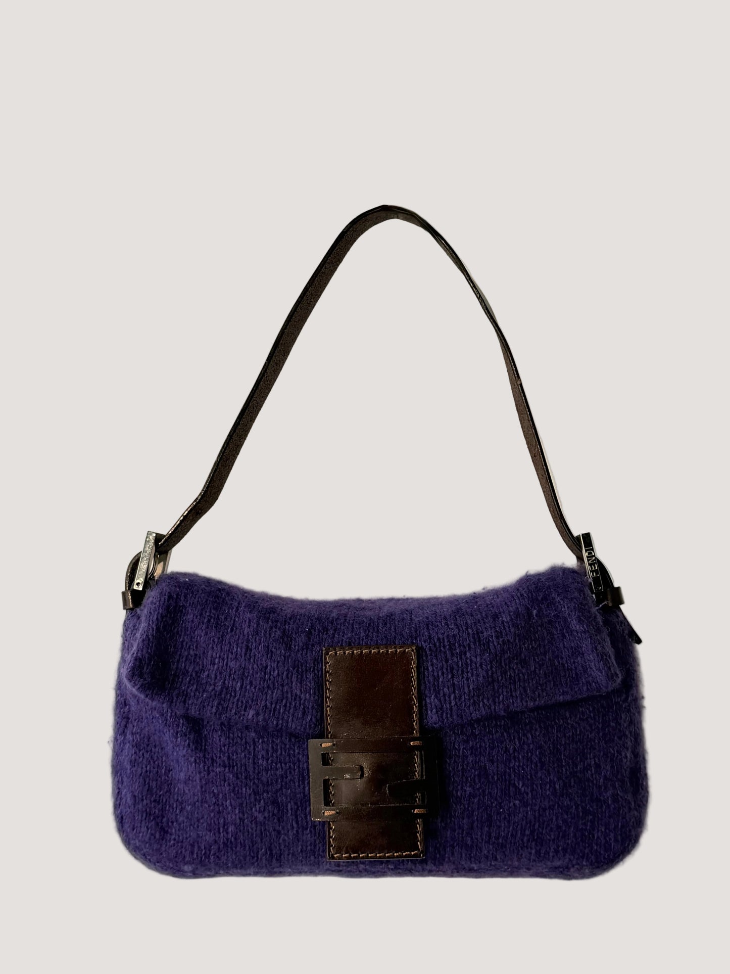 Vintage Fendi Purple Knit Baguette