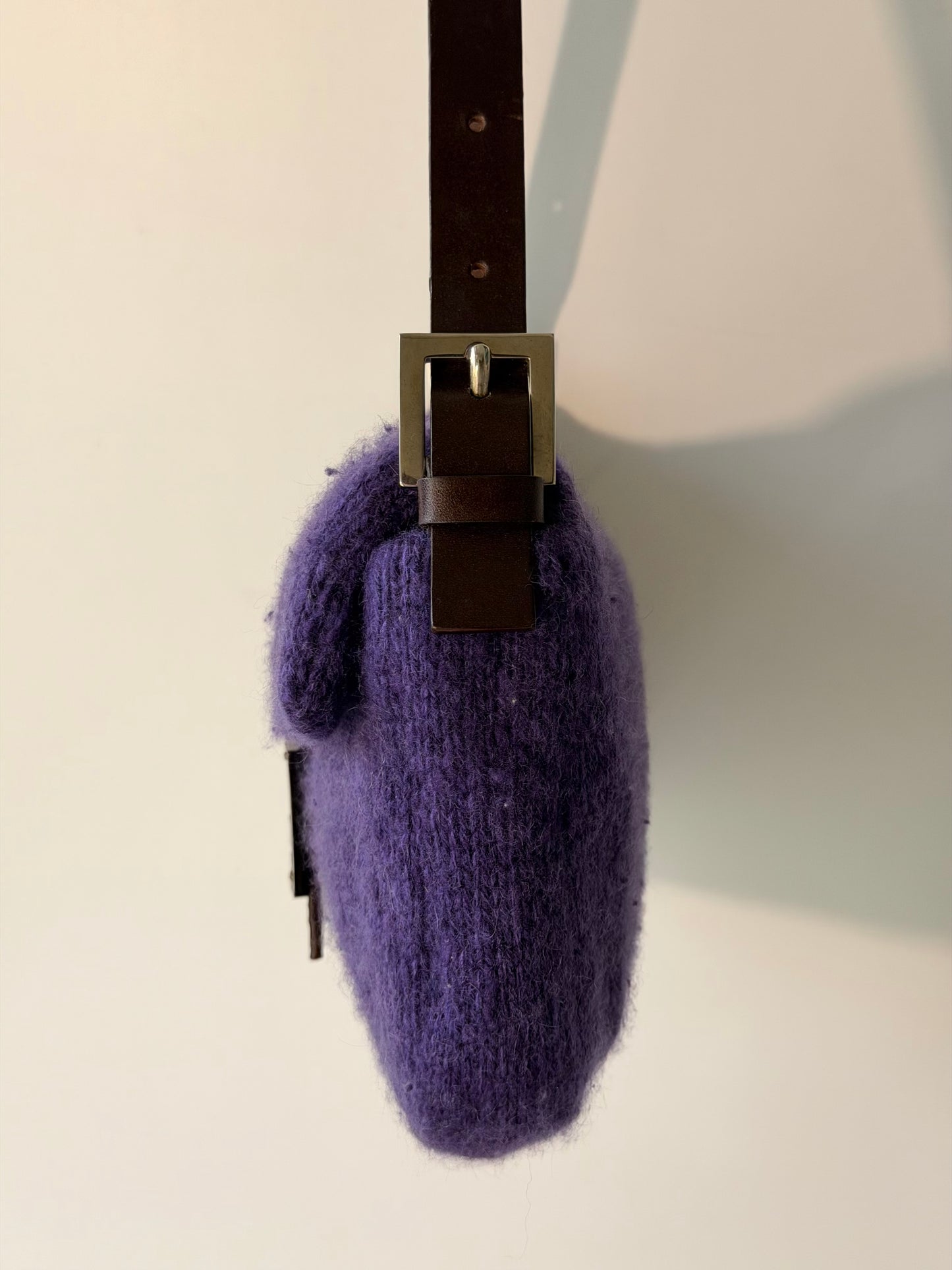 Vintage Fendi Purple Knit Baguette