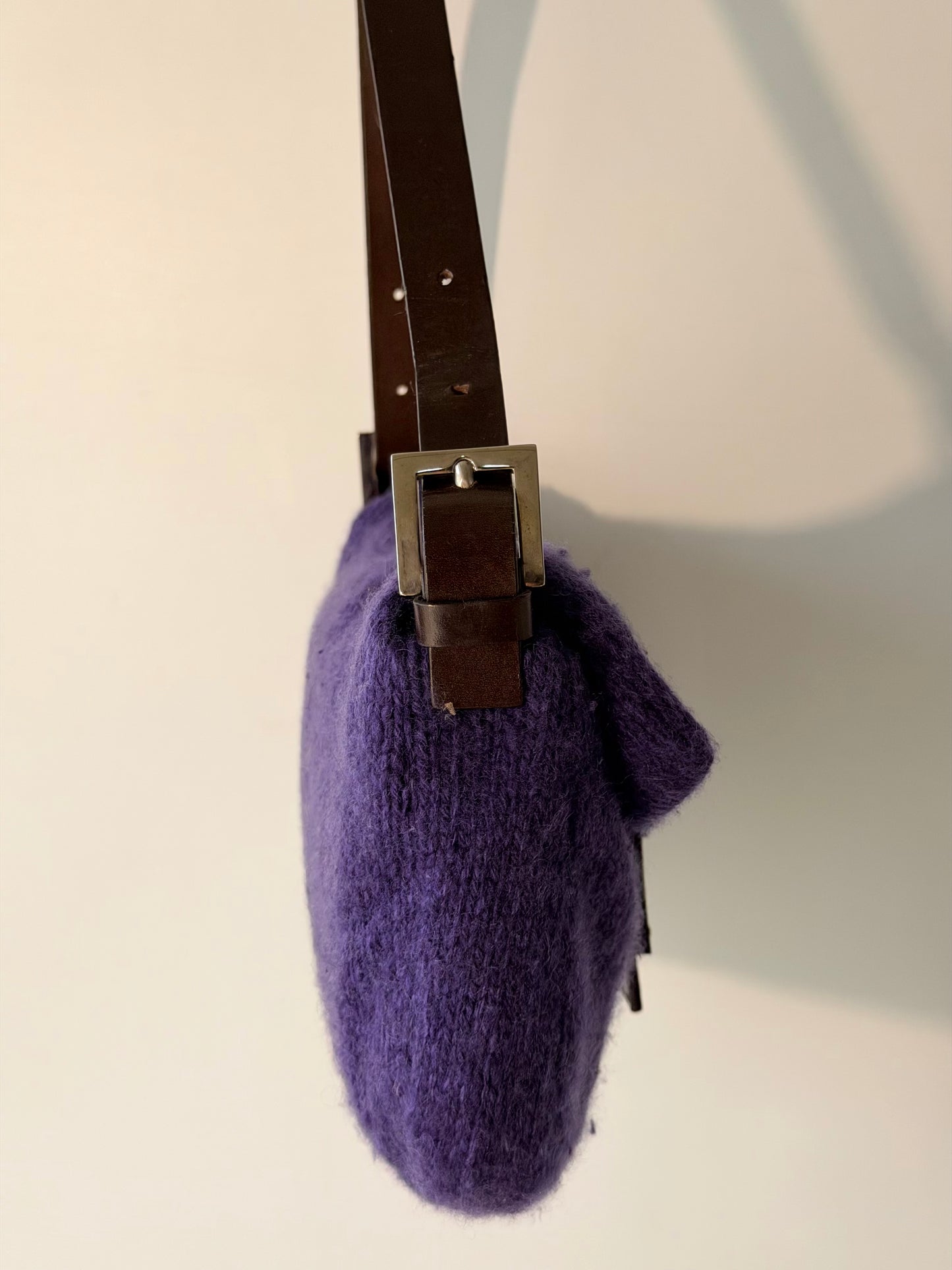 Vintage Fendi Purple Knit Baguette