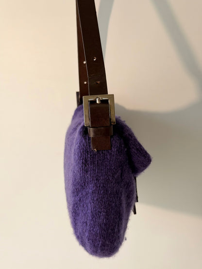 Vintage Fendi Purple Knit Baguette