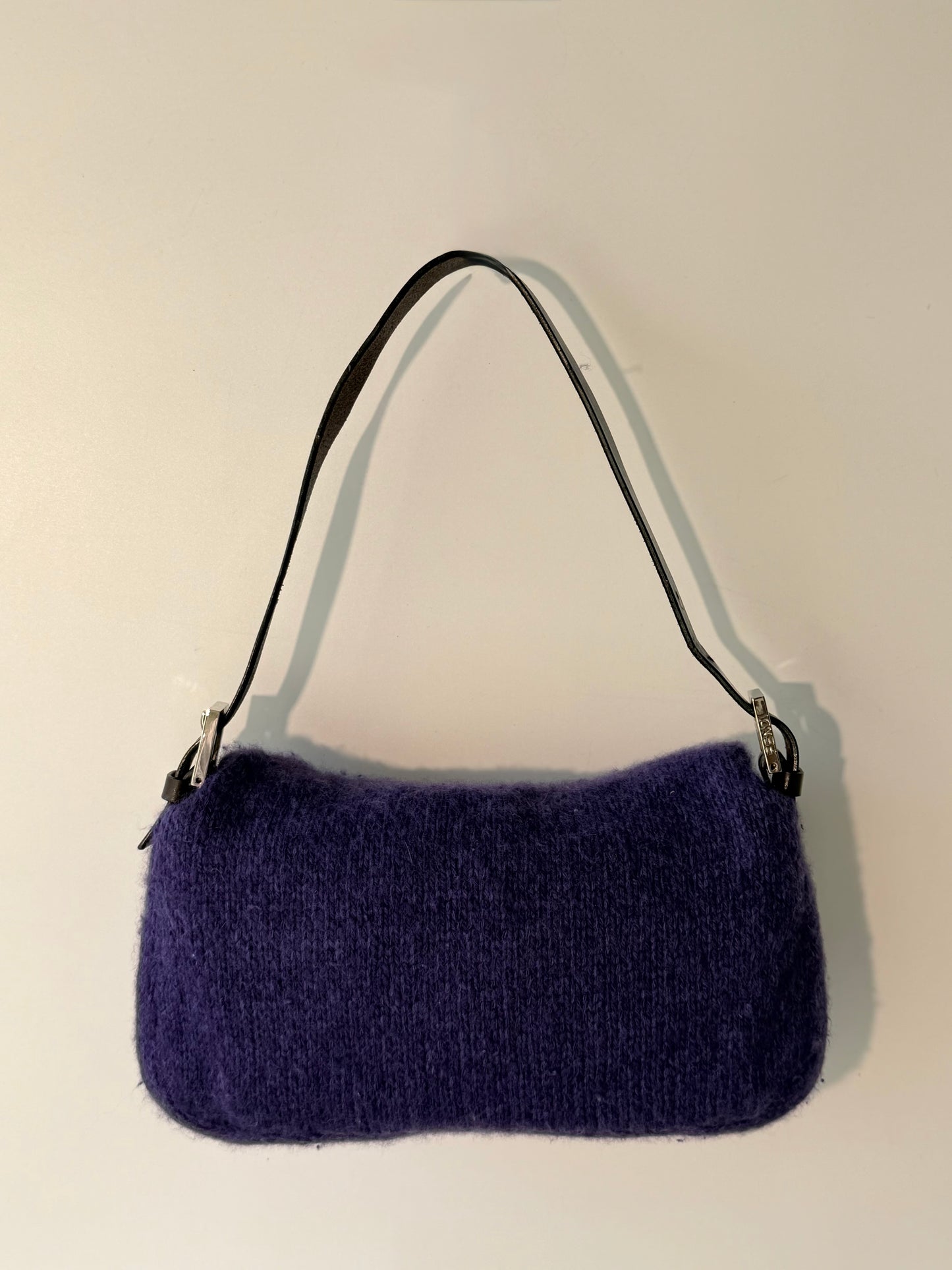 Vintage Fendi Purple Knit Baguette
