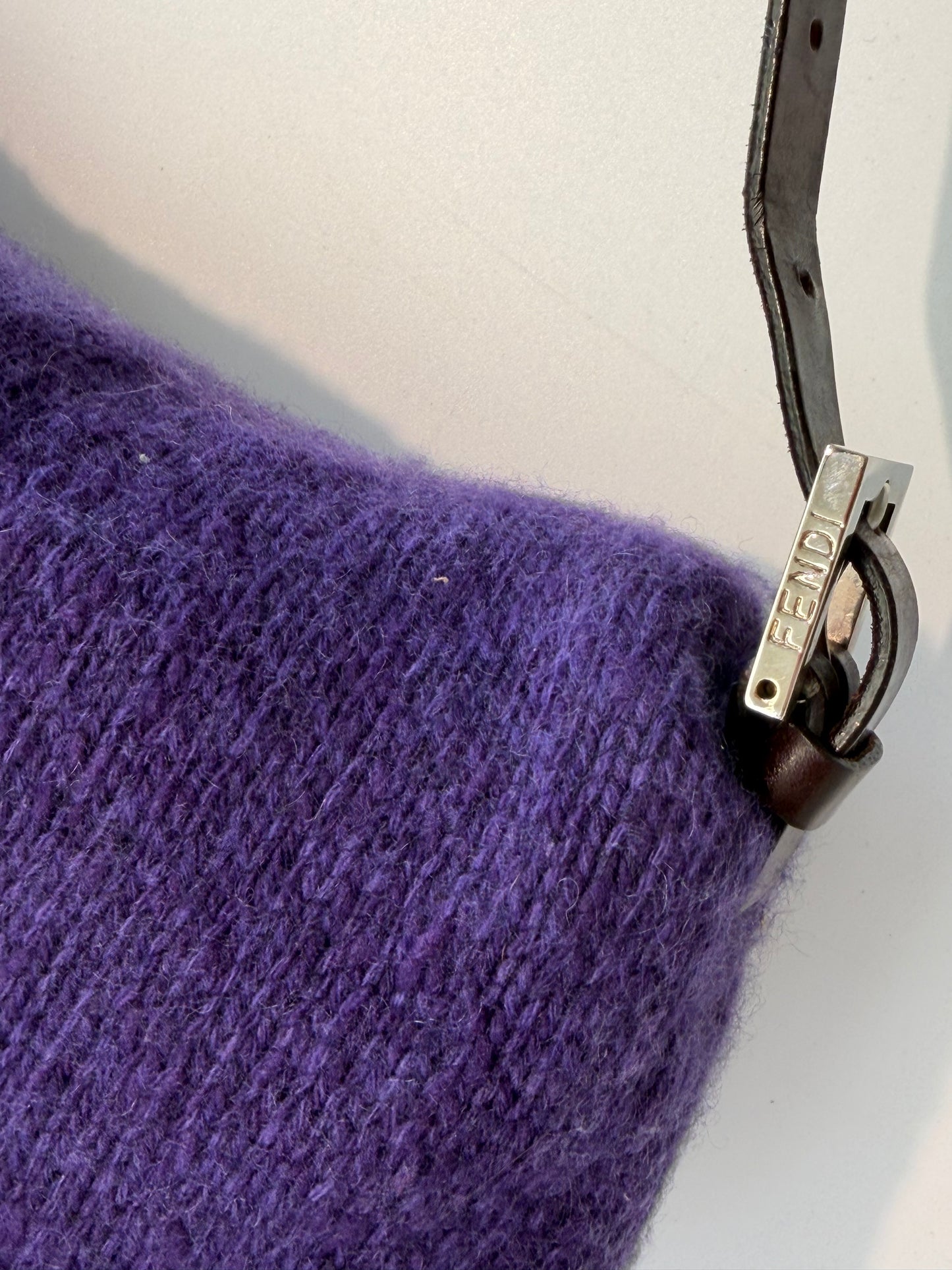 Vintage Fendi Purple Knit Baguette