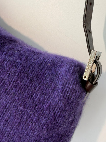 Vintage Fendi Purple Knit Baguette