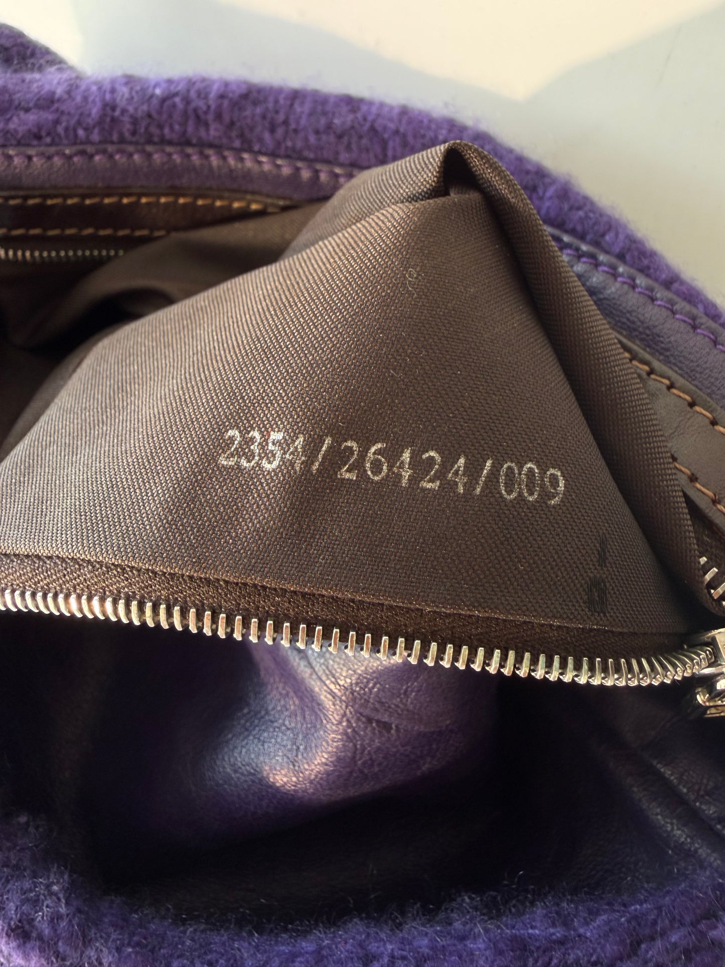 Vintage Fendi Purple Knit Baguette