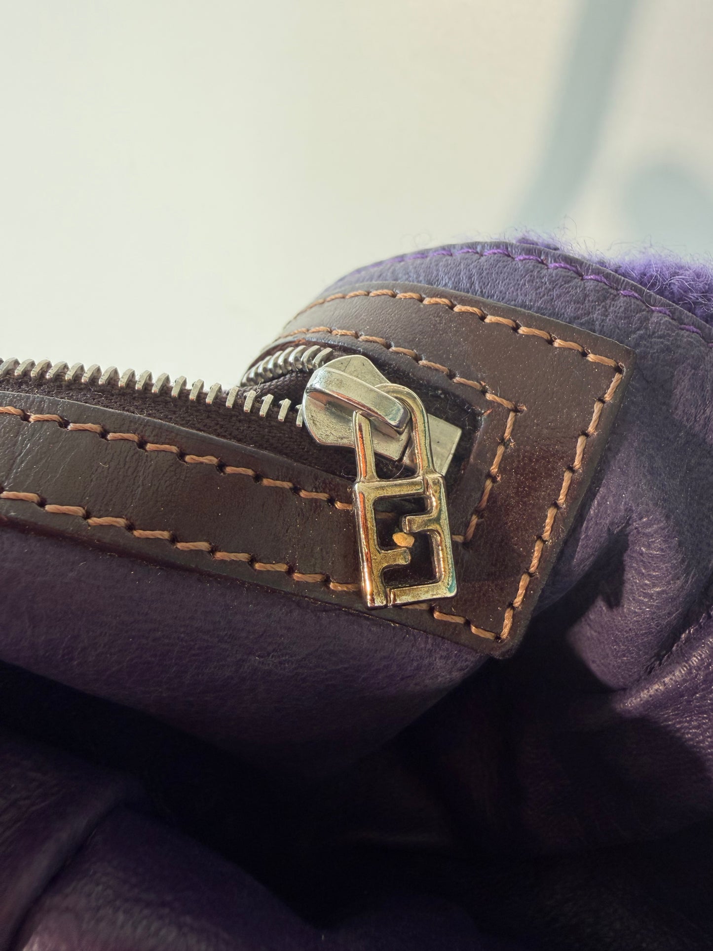 Vintage Fendi Purple Knit Baguette