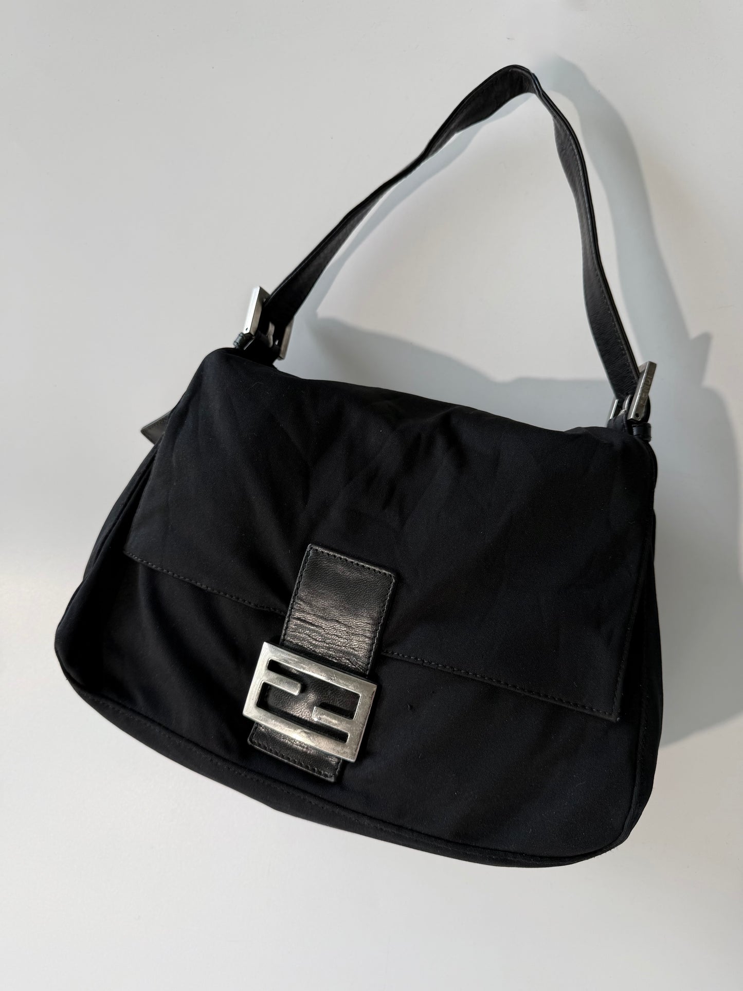 Fendi Black Neoprene Mamma Baguette