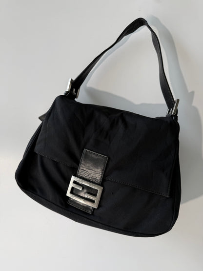 Fendi Black Neoprene Mamma Baguette