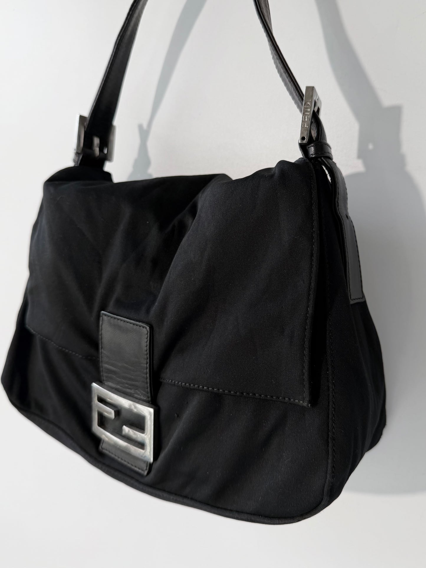 Fendi Black Neoprene Mamma Baguette