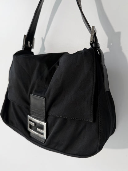 Fendi Black Neoprene Mamma Baguette