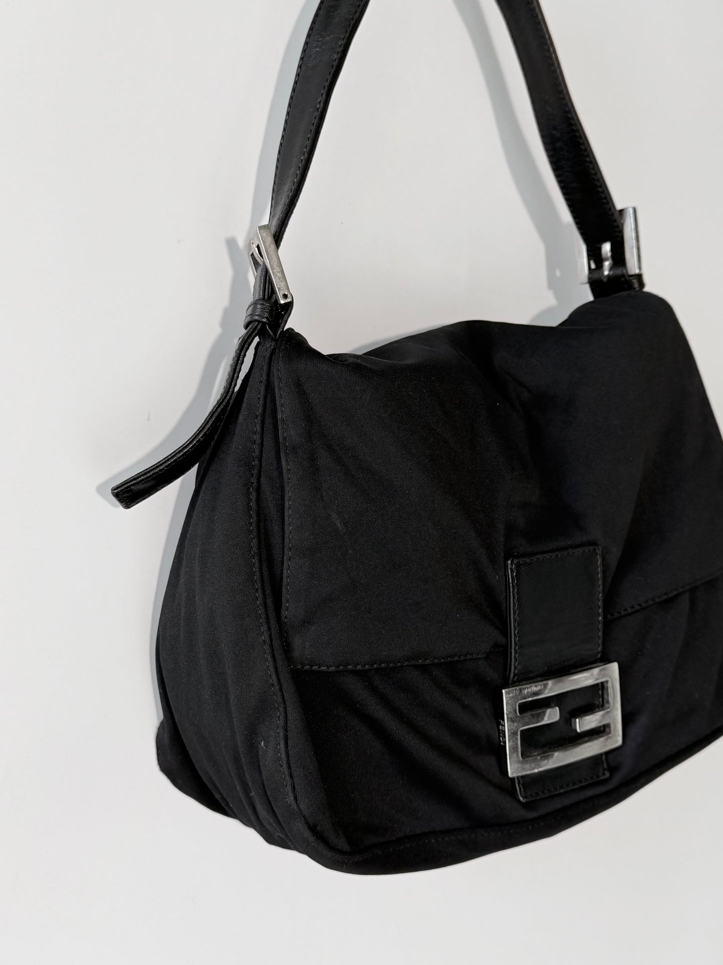 Fendi Black Neoprene Mamma Baguette