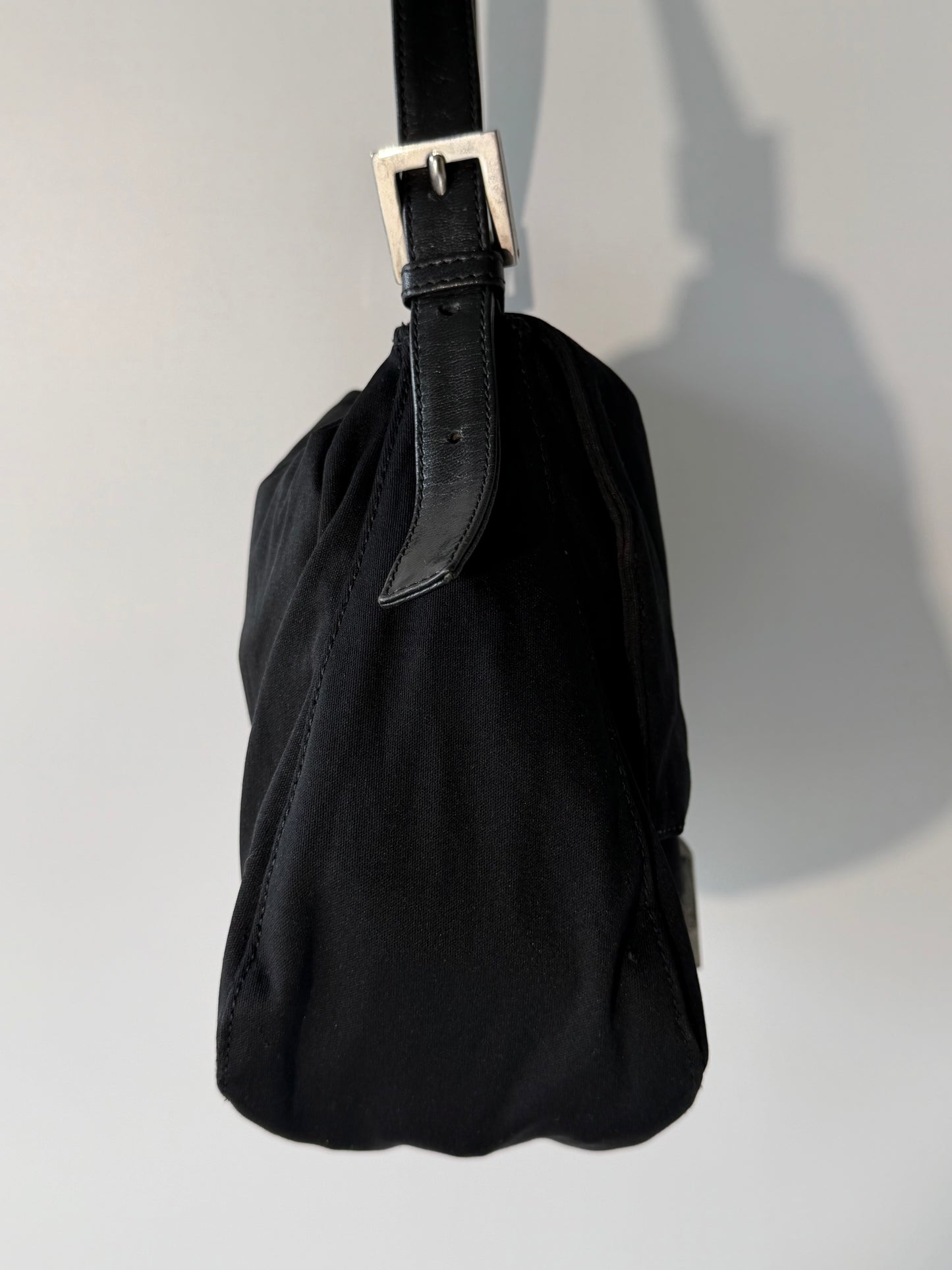 Fendi Black Neoprene Mamma Baguette