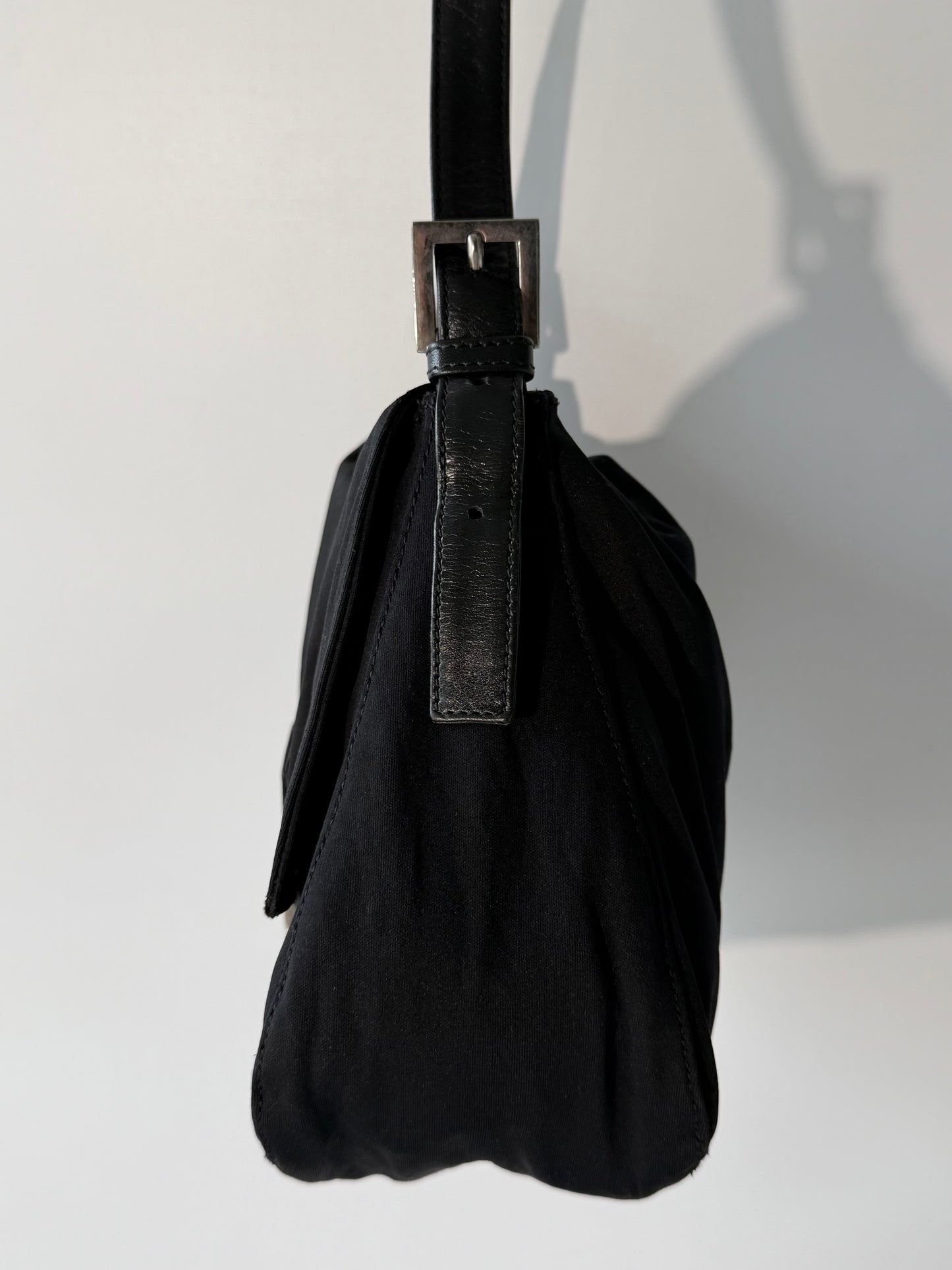 Fendi Black Neoprene Mamma Baguette